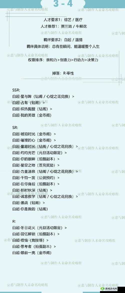 恋与制作人白起拍摄副本三星通关全攻略，资源管理技巧与通关策略详解