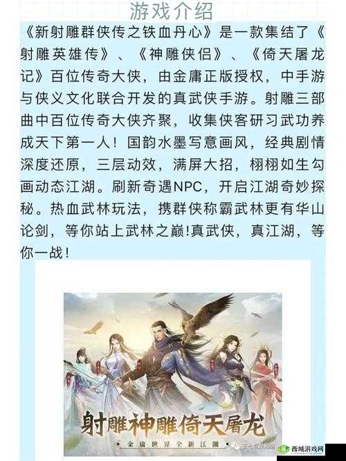 新射雕群侠传之铁血丹心，如何搭配倚天阵容才能无敌？攻略来了！